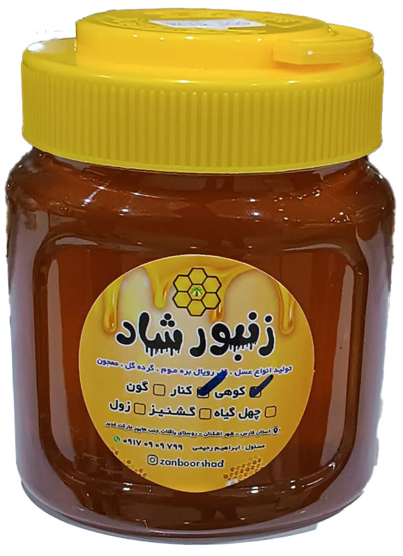 عسل کنار کوهی طبیعی نیم کیلویی